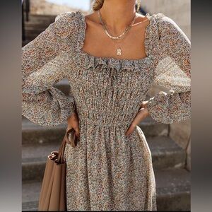 EUC Bohme Paisley Smocked Maxi Dress with Balloon Sleeves Cottagecore